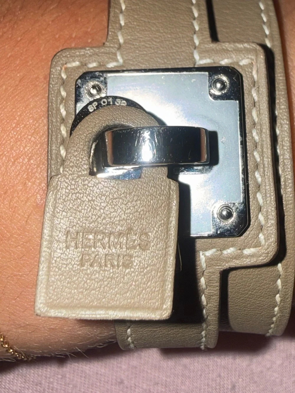 Authentic Hermes Stylish Double-Wrap Leather Smart Bracelet